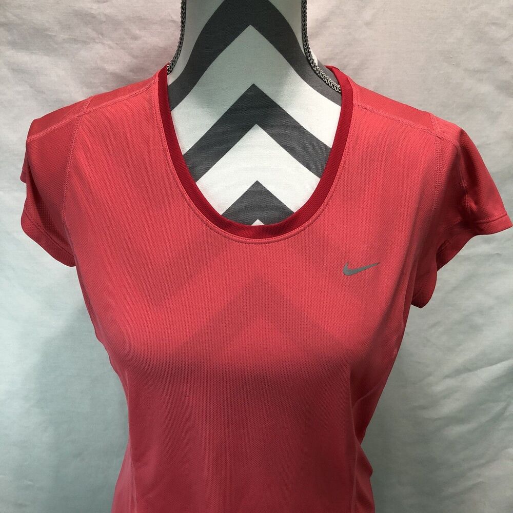 NIKE RACER DRI FIT RUNNING SHIRT SLAMON PINK BREATHABLE 520276 MEDIUM BB10
